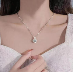 Colar com pingente de girassol moissanite em prata esterlina S925