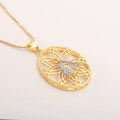 Colar Nossa Senhora Aparecida em Micro Zircônias Banhada a ouro 18k