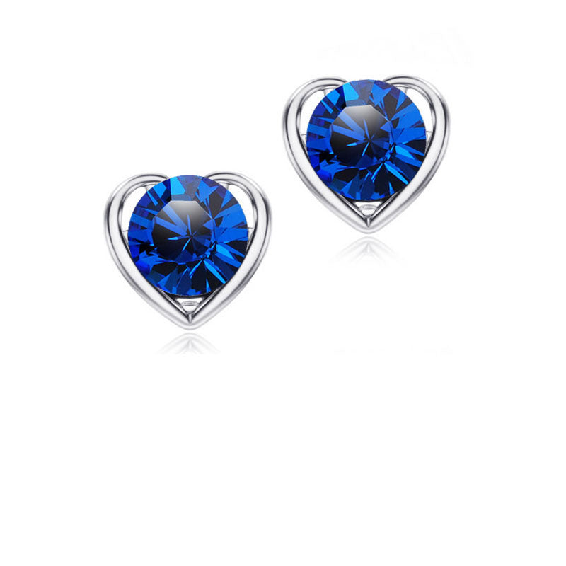 Conjunto Elegante de Joias em Cristal: Colar, Brincos, Anel e Pulseira em Forma de Coração