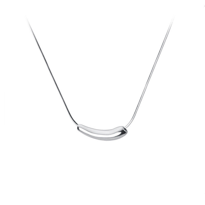 Colar com corrente de clavícula de berinjela em prata esterlina 925 feminino