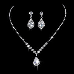 Conjunto Luxo e Brilho: Colar e Brinco em Prata 925 com Zircônia
