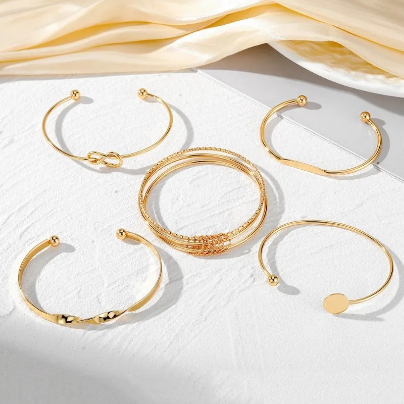 Conjunto de Pulseiras Geométricas Multicamadas