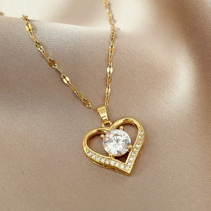 Colar Coração Dourado Allure Banhado a Ouro 18k