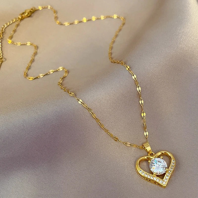 Colar Coração Dourado Allure Banhado a Ouro 18k